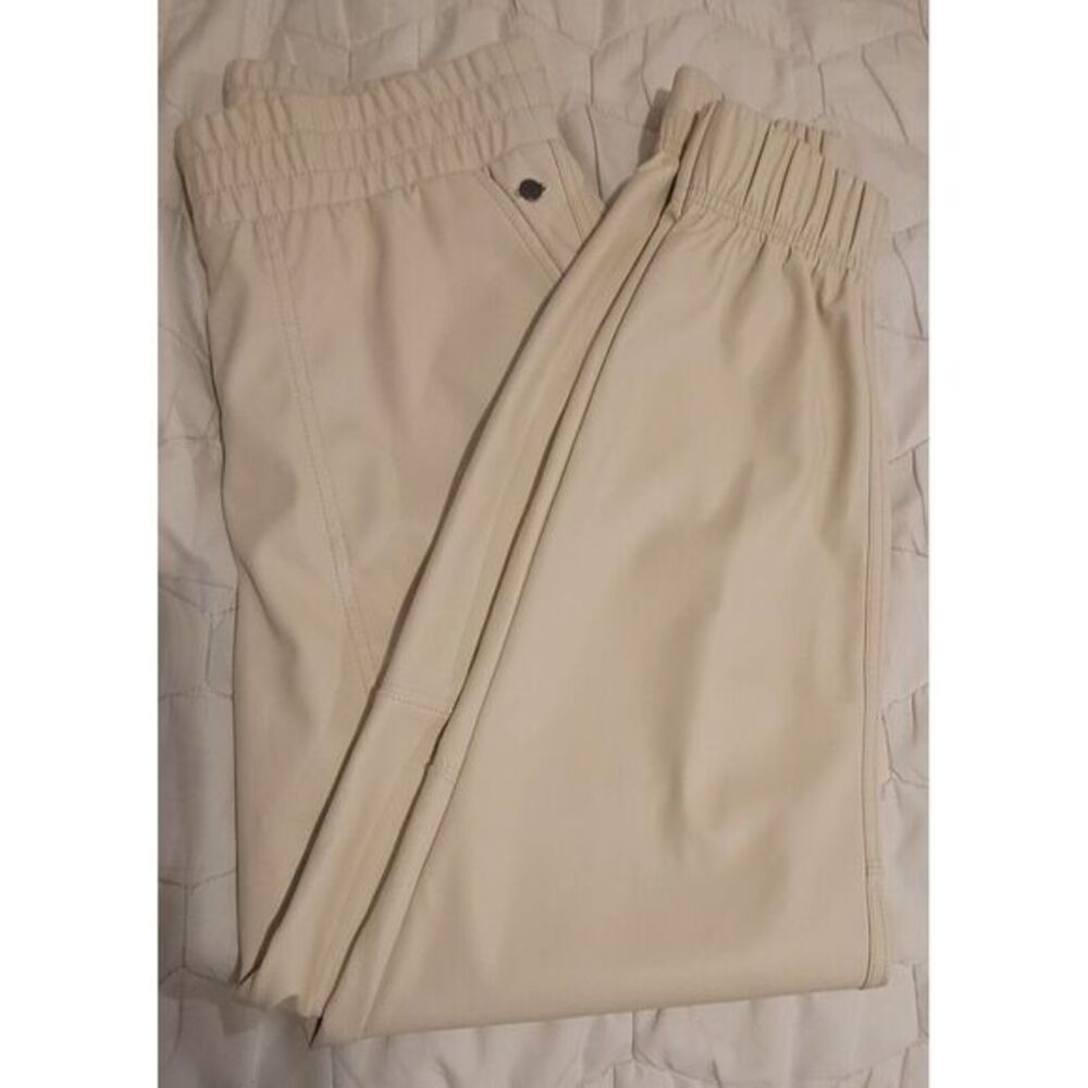 Calia Ath-Leather Jogger‎ Pants Size M Beige Soft Interior Lining Pull-On